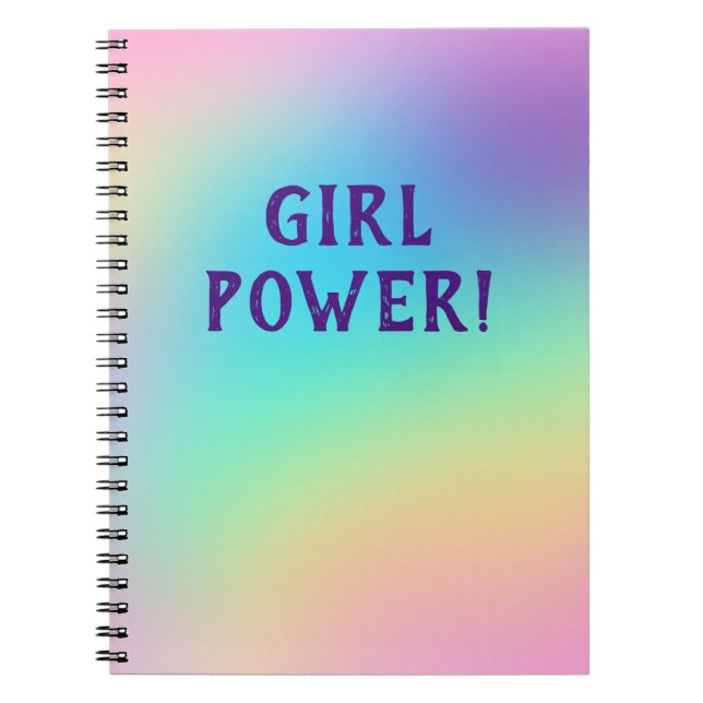 Caderno Espiral Poder das Meninas! Notebook Pastel Rainbow (Frente)
