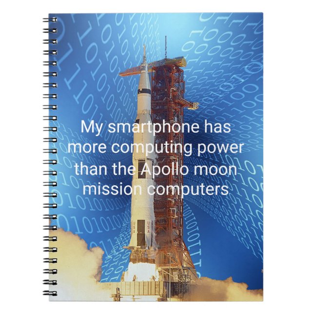 Caderno Espiral Poder de computação do Apollo 11 (Frente)