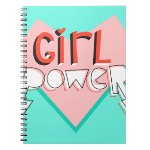 Caderno Espiral Poder feminino. Design bonito com slogan gráfico 