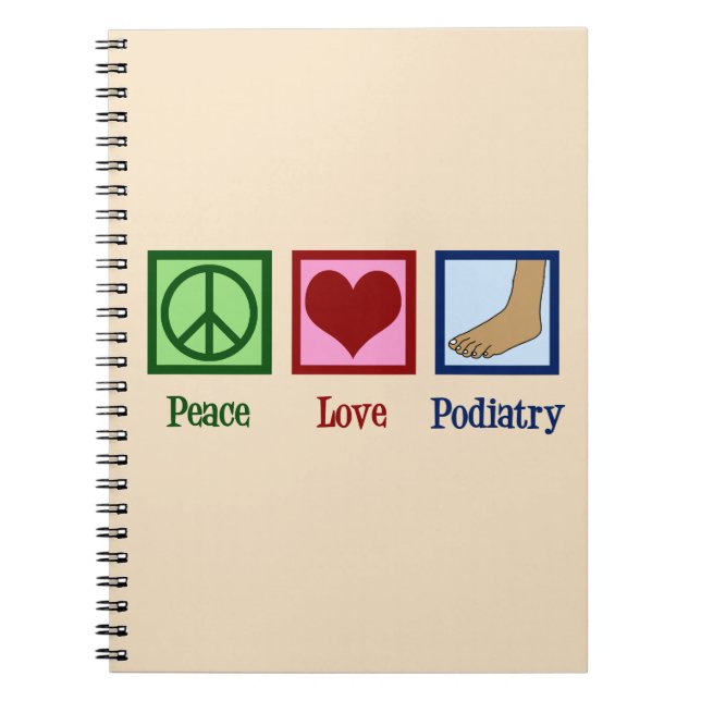 Caderno Espiral Podiatry do amor da paz (Frente)