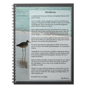 Caderno Espiral Poema Desiderata - Seagull na cena da praia