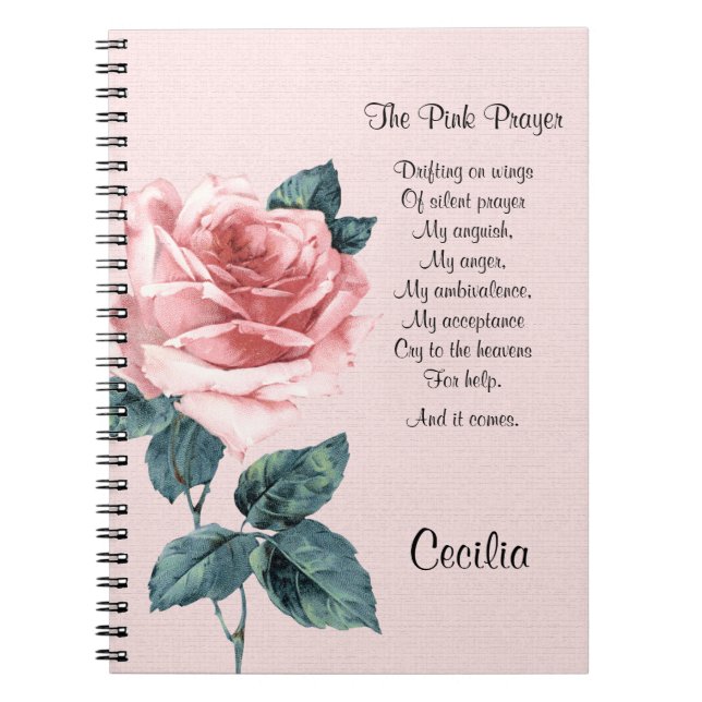 Caderno Espiral Poema Inspiracional de Esperança e Cura (Frente)