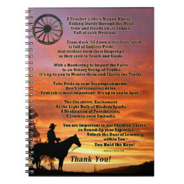 Caderno Espiral Poema ocidental da apreciação do professor