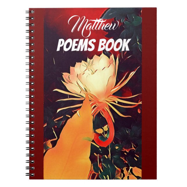 Caderno Espiral Poemas Florais Bramha Lotus, Vermelhos Personaliza (Frente)
