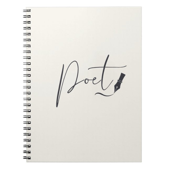 Caderno Espiral Poet Script Notebook – Minimalist Writing Journal (Frente)