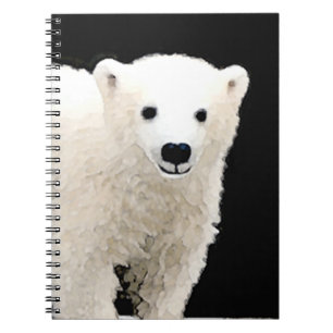 Caderno Espiral Polar Bear Cub Painting - Arte Original