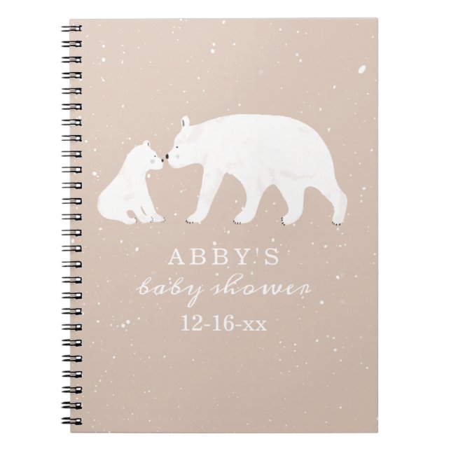 Caderno Espiral Polar Bear Snow Girl Chá de fraldas (Frente)