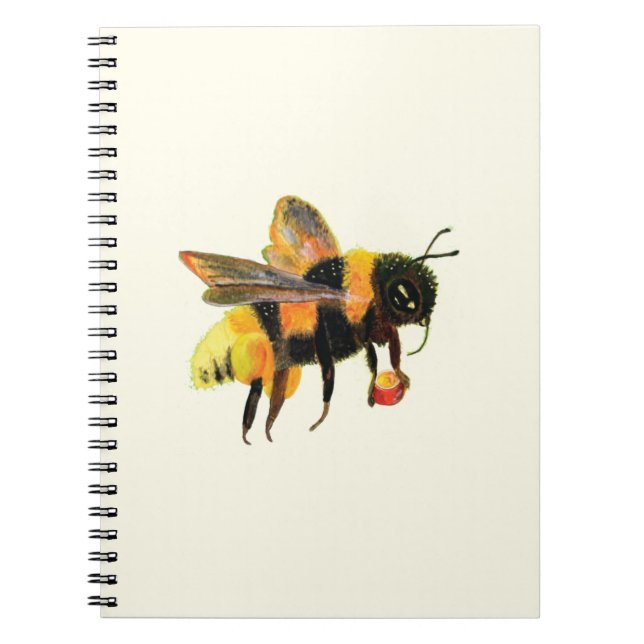 Caderno Espiral pólen de carregando de abelha (Frente)