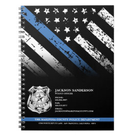 Caderno Espiral Police Officer Department Logo Law Enforcement