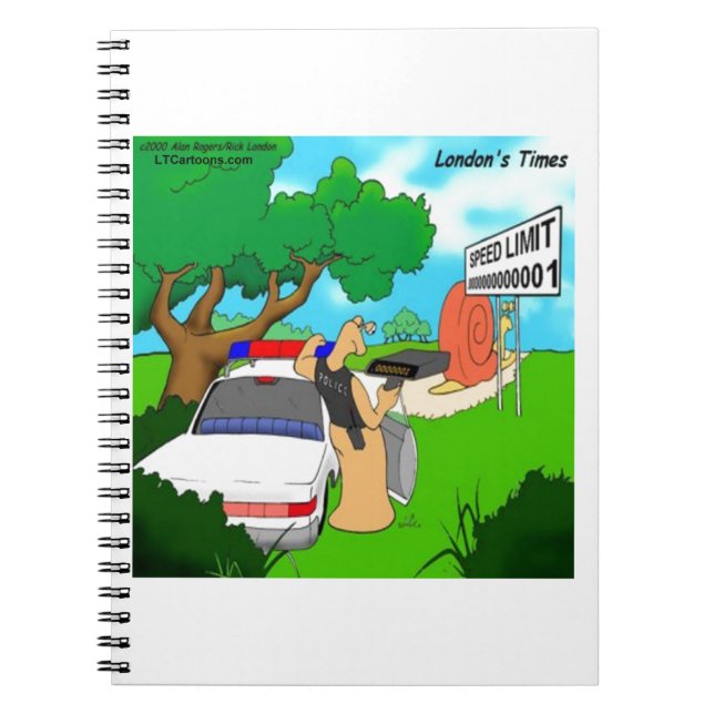 Caderno Espiral Policial de Trânsito Lesma Engraçado (Frente)