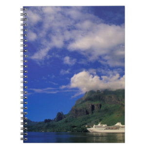 Caderno Espiral Polinésia Francesa, Moorea. Cooks Bay. Navio de c