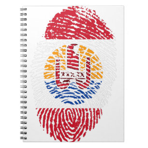 Caderno Espiral Polinésia Francesa Sinalizador Impressão Digital