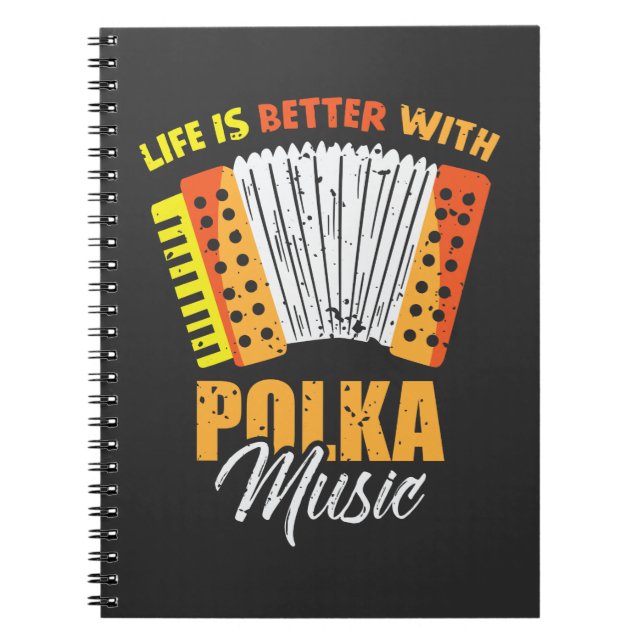 Caderno Espiral Polka Music Accordion Polonês Dancing (Frente)