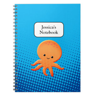 Caderno Espiral Polvo Bebê de Desenho Fofo