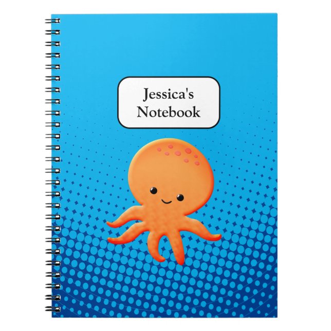 Caderno Espiral Polvo Bebê de Desenho Fofo (Frente)