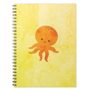Caderno Espiral Polvo Bebê Fofo Cartoon