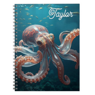Caderno Espiral Polvo de Vidro Iridescente Arte Personalizado