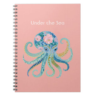 Caderno Espiral Polvo Floral Azul