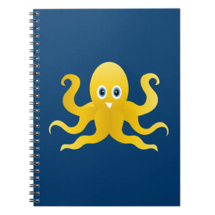 Caderno Espiral Polvos amarelo divertido