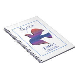 Caderno Espiral Pomba de Batismo Adulto Personalizável