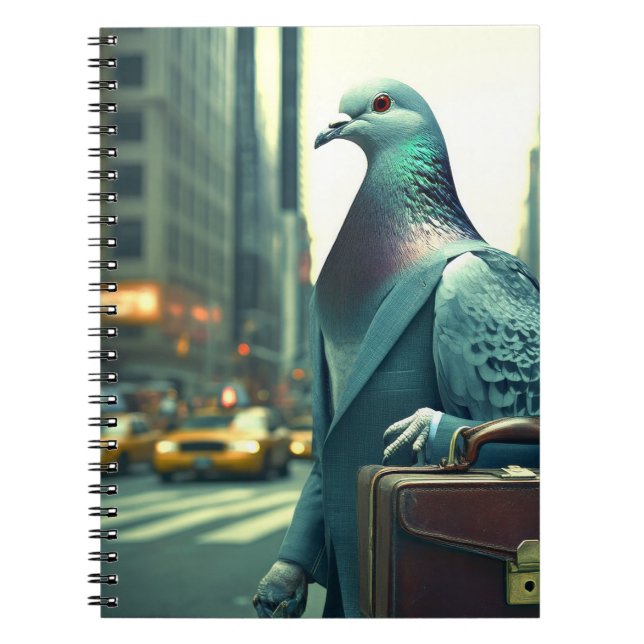 Caderno Espiral Pombo Ao Escritório (Frente)