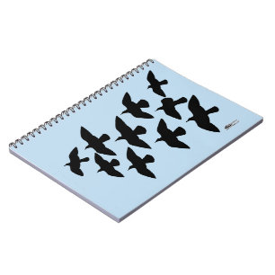 Caderno Espiral Pombos de Voo Voadores