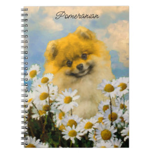 Caderno Espiral Pomerânia em Pintura de Dísias - Arte de Cachorro