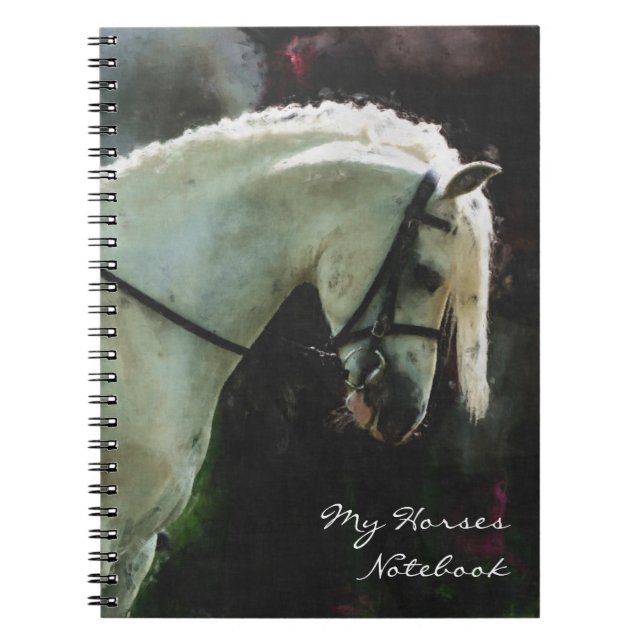 Caderno Espiral Pônei cinzento da mostra (Frente)