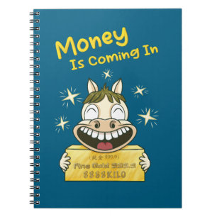 Caderno Espiral Pônei de Manifestação de Riqueza Kawaii Personaliz