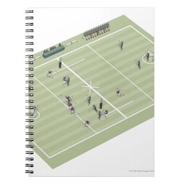 Caderno Espiral Ponta e posições de Lacrosse (Frente)