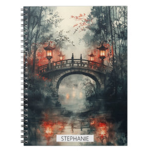 Caderno Espiral Ponte da Lanterna Aquarela ao Luar