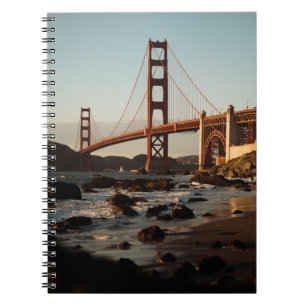 Caderno Espiral PONTE DA PORTA DO ouro, SAN FRANCISCO DURANTE O DI