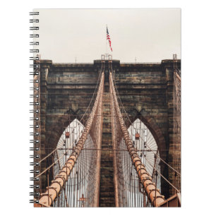 Caderno Espiral Ponte do Brooklyn em New Yorkabstract, américa, am