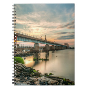 Caderno Espiral Ponte do trem de Rockaway