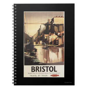 Caderno Espiral Ponte e barcos de suspensão de Clifton