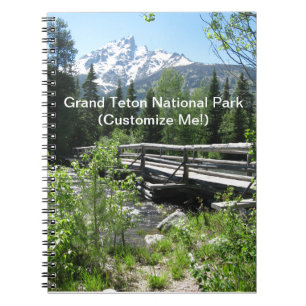 Caderno Espiral Ponte Grand Tetons Primavera de Neve e Madeira