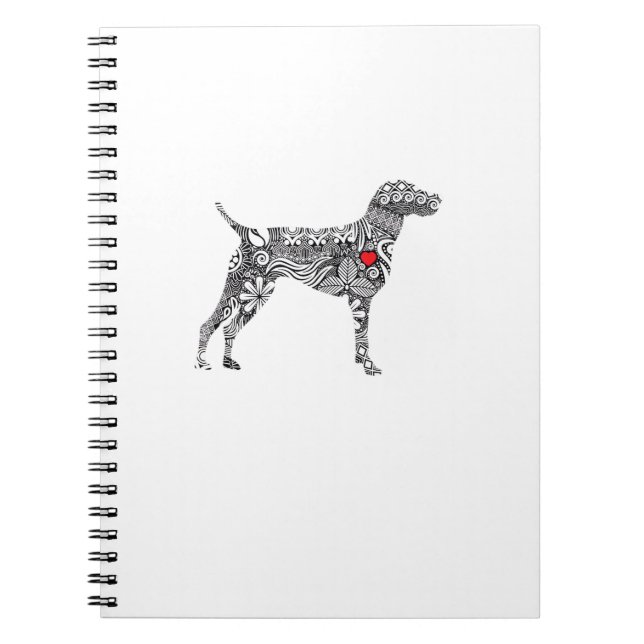 Caderno Espiral Ponteiro Alemão Curto I SPG Cachorro Mãe Eu Adoro  (Frente)