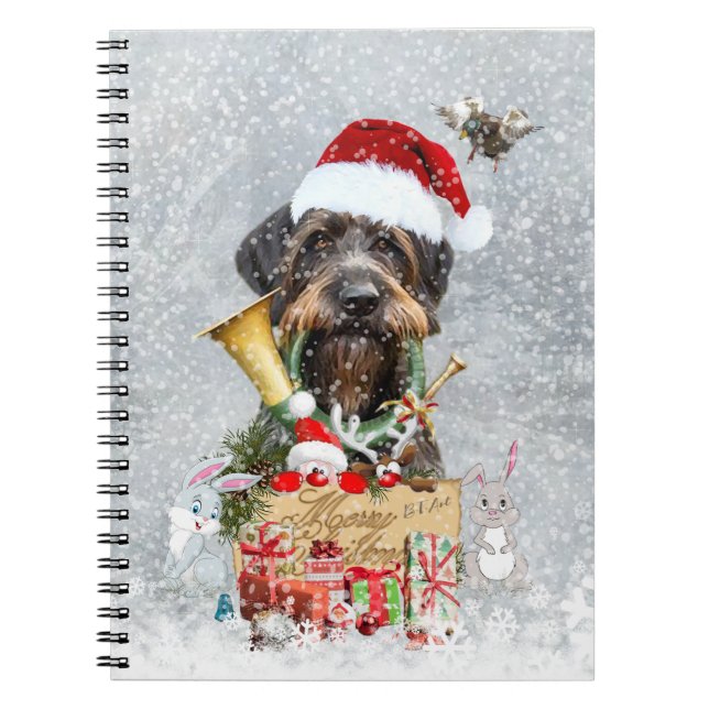 Caderno Espiral Ponteiro Com Cabelo, Natal De Cão (Frente)