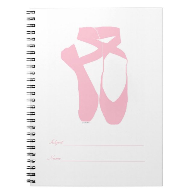 Caderno Espiral Ponteiro do Balé da Equipe - Rosa (Frente)