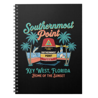 Caderno Espiral Ponto Mais ao Sul Key West Vibração Tropical Retrô