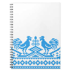 Caderno Espiral Ponto transversal do galo azul