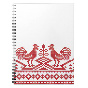 Caderno Espiral Ponto transversal do Red Rooster