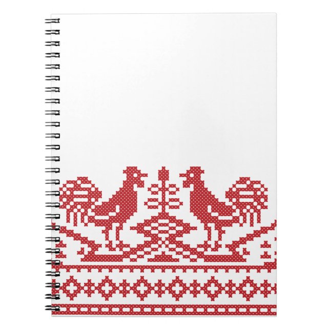 Caderno Espiral Ponto transversal do Red Rooster (Frente)