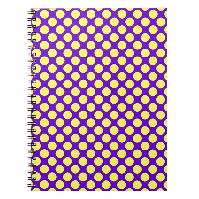 Caderno Espiral Pontos Amarelos com Fundo Roxo STaylor (Frente)