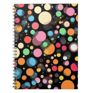 Caderno Espiral Pontos Coloridos Brilhantes