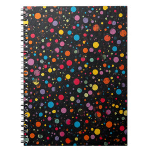 Caderno Espiral Pontos Coloridos Brilhantes