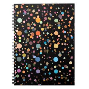 Caderno Espiral Pontos Coloridos Brilhantes