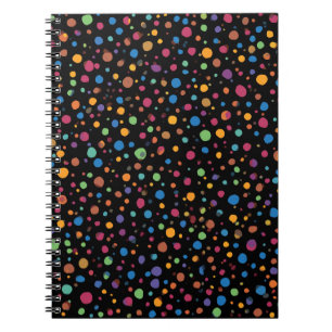 Caderno Espiral Pontos Coloridos Brilhantes