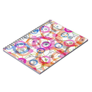 Caderno Espiral Pontos coloridos, círculos em branco