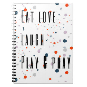 Caderno Espiral Pontos coloridos comem amor risada rezando noteboo